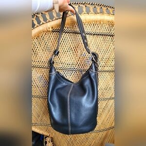 Y2k Coach Bleecker| Black Bucket Leather Shoulder Bag